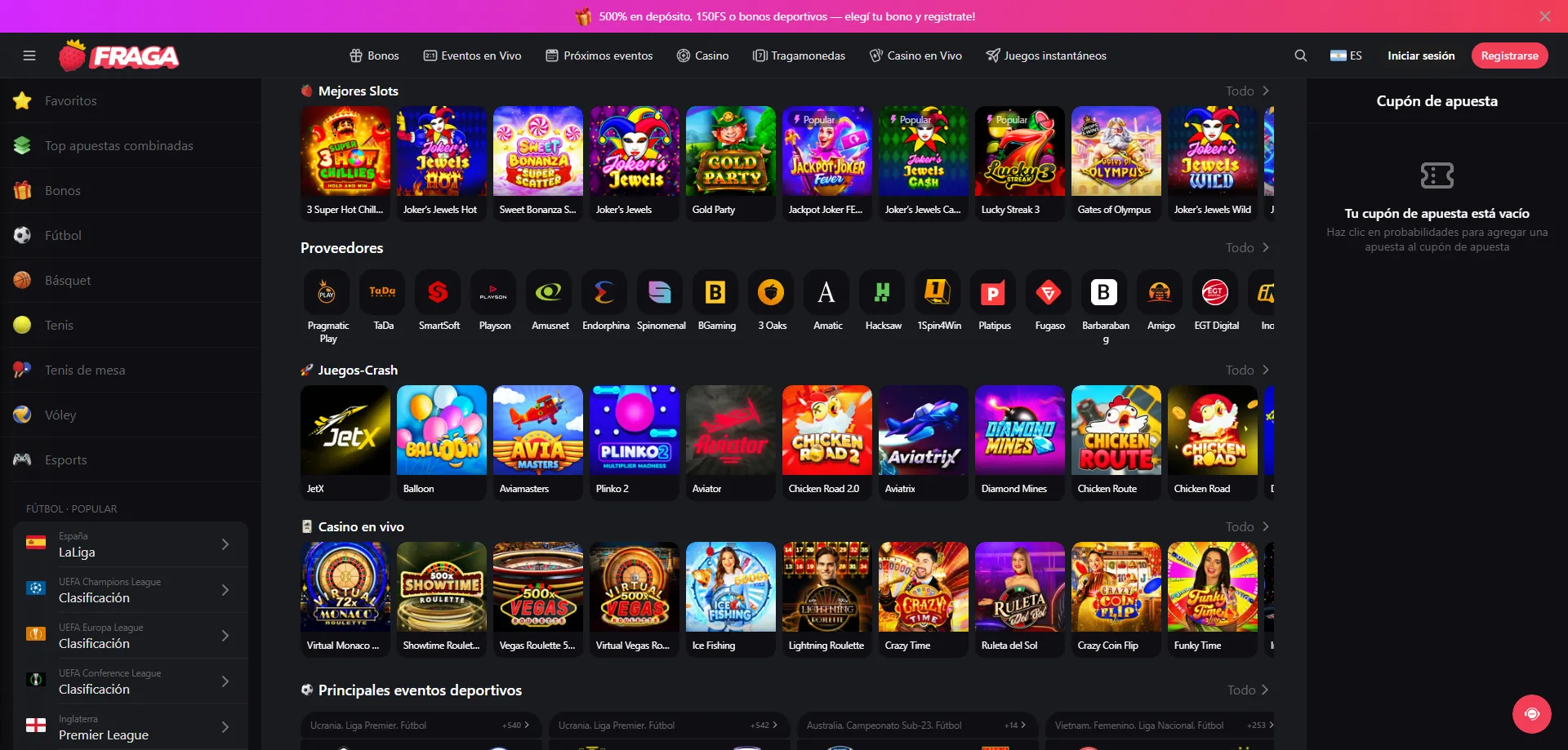 Promociones permanentes de Fraga Casino — cashback y giros semanales
